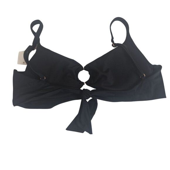 Bar III Black Twist Front Bikini Top Adjustable Straps Womens Size XL New - Picture 1 of 7